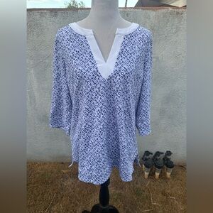 New Tommy Bahama Tunic Top Aubrey Tile Isle IslandZone In Deep Women’s Large